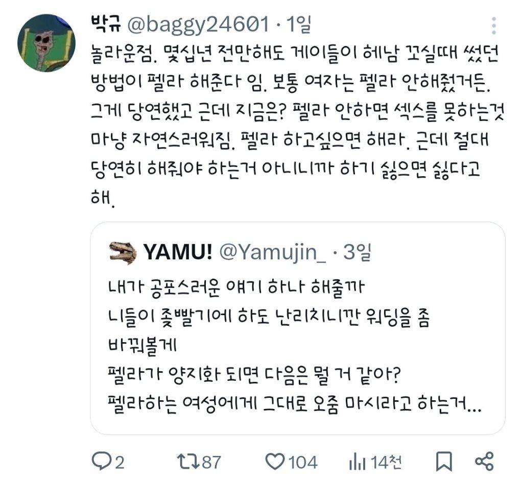 펠라가 양지화되면 다음은 뭘 거 같아? | 인스티즈