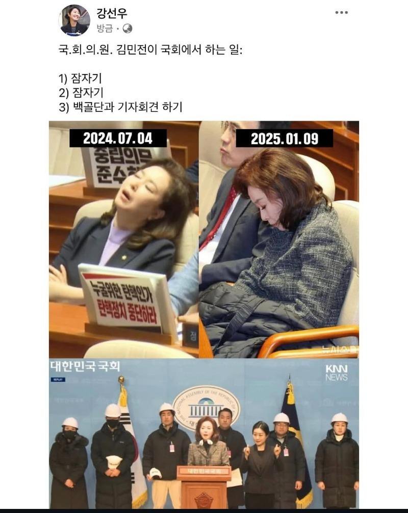 강선우의원sns - 떠오르는 국ㅆ 김민전이 하는 일